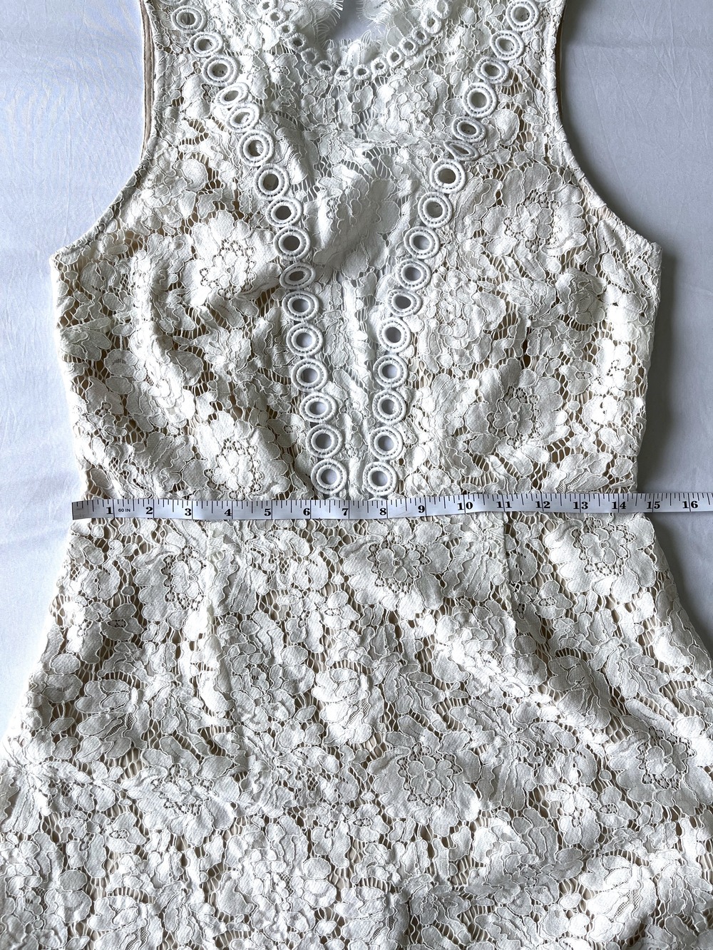 Saylor x Free People Coquette French Girl Open Back Lace Mini Dress - Picture 7 of 11